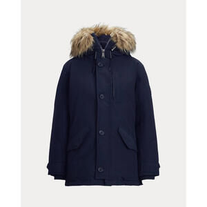 New, Men's Polo Ralph Lauren Faux-Fur-Trim Down Parka in Navy Size XS #C4703
